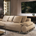 Muebles de sala de estar sofá moderno de cuero nappa